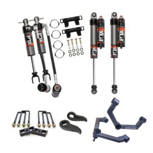 Lift Kit with FOX 2.5 Performance Elite Remote Res Shocks - FR 1-2.5" Lift RR 1" Lift - Chev Silverado GMC Sierra 2500HD