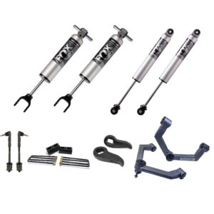 Lift Kit with FOX 2.5 Performance Shocks and ReadyLift Components – FR 1.5-3″ Lift RR 2″ Lift – Chev Silverado GMC Sierra 2500HD